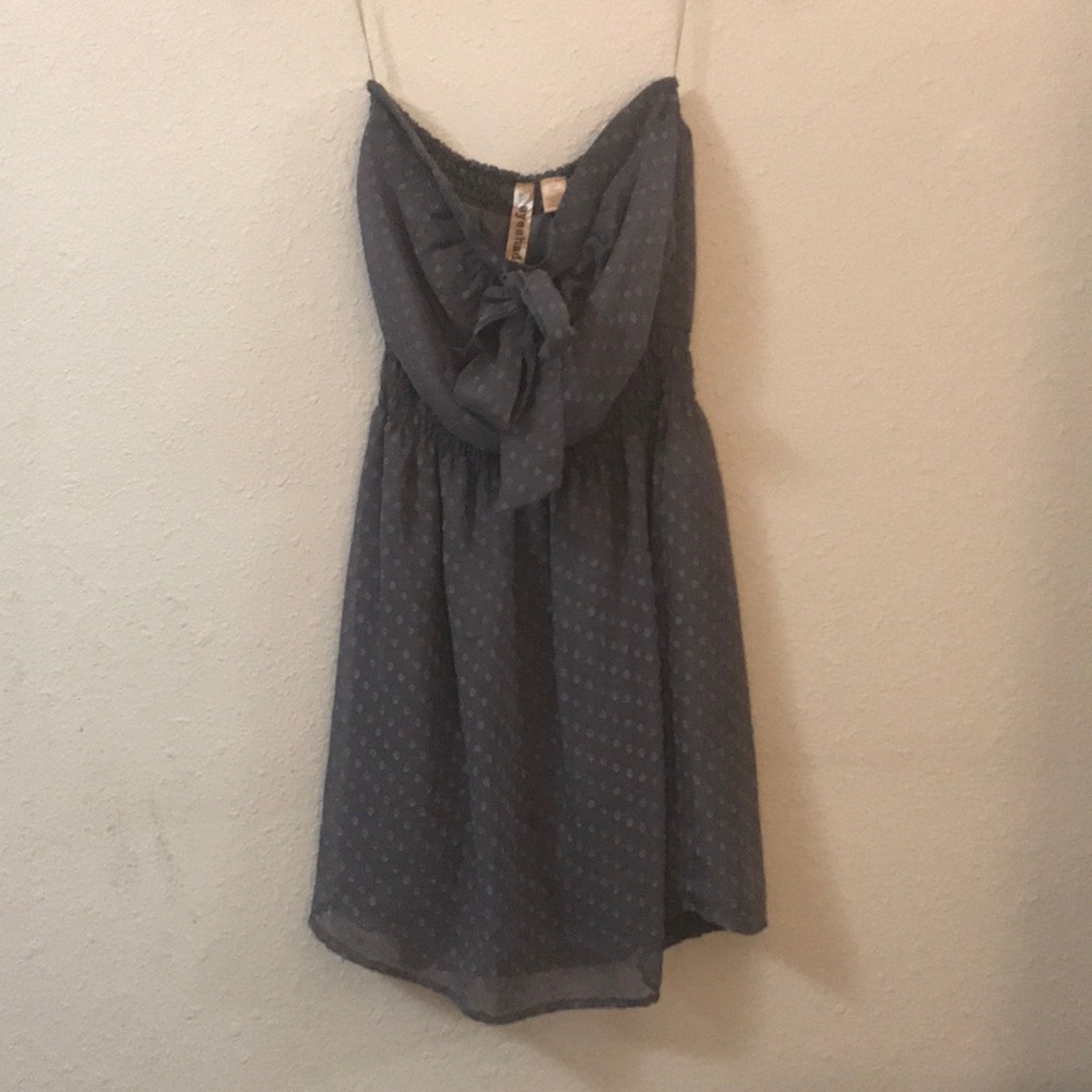 Grey Polka Dot Silky Dress